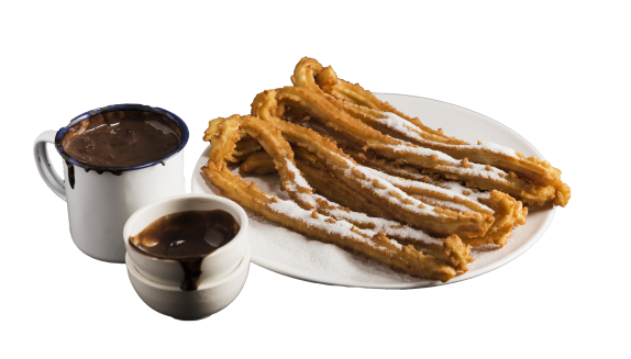 churros with chocolate sauce